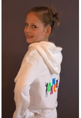 Wit vest met gekleurde bedrukking "Dance"