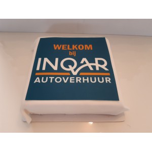 Taart 10-12 personen Fondant met Logo