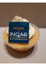 Cupcakes met botercreme en logo